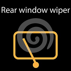 Rear window wiper icon, dtc code, error, vector illustration