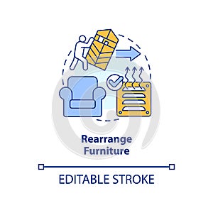 Rearrange furniture concept icon