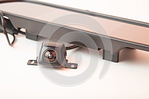 Rearview mirror with DVR and rearview camera. Three in one. Combo device