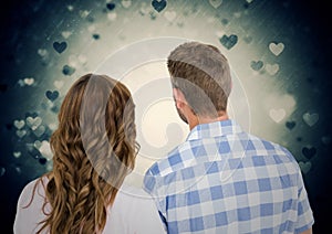 Rearview of romantic couple