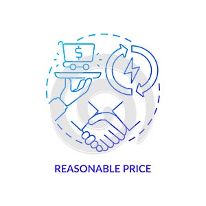 Reasonable price concept icon photo