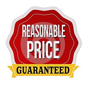 Reasonable price guaranteed label or sticker