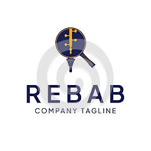 Rebab premium guitar instrument vector logo. photo