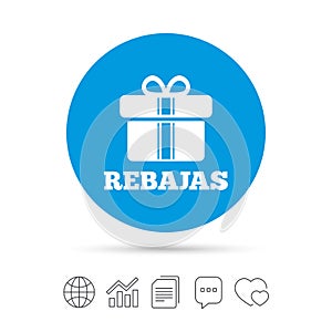 Rebajas - Discounts in Spain sign icon. Gift. photo