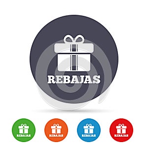 Rebajas - Discounts in Spain sign icon. Gift. photo