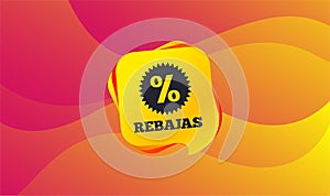 Rebajas - Discounts in Spain sign icon. Star. Vector photo