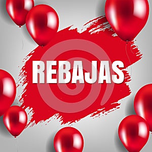 Rebajas Sale Poster With Balloon photo