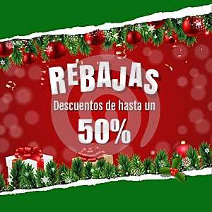 Rebajas Sale With Ripped Paper photo
