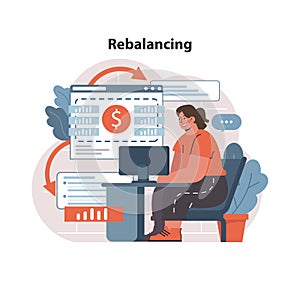 Rebalancing concept. Flat vector illustration