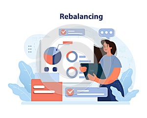 Rebalancing concept. Flat vector illustration