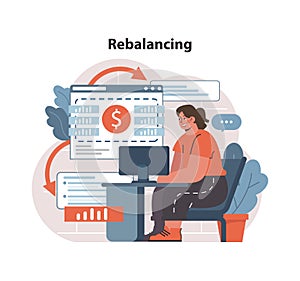 Rebalancing concept. Flat vector illustration photo