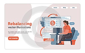 Rebalancing concept. Flat vector illustration photo