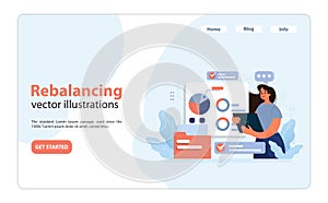 Rebalancing concept. Flat vector illustration photo