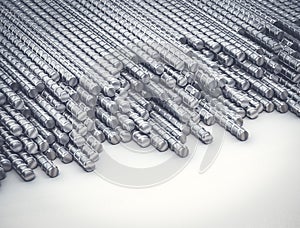 Rebar 3d render set on white