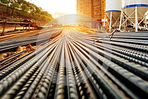 Rebar on construction site