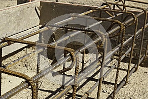 Rebar and forms tied for concrete