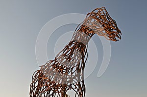 Rebar horse sculpture