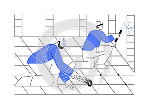 Rebar reinforcement abstract concept vector illustration.