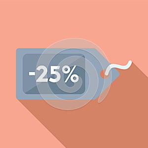 Rebate offer shop icon flat vector. Percentage reduction