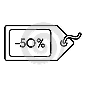 Rebate offer shop icon outline vector. Percentage reduction