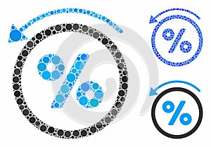 Rebate Percent Mosaic Icon of Round Dots