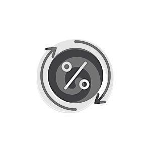 Rebate percent vector icon