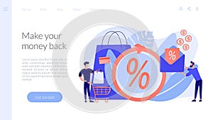 Rebate program concept landing page