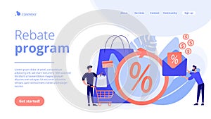 Rebate program concept landing page