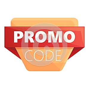 Rebate promo code icon cartoon vector. Legal discount