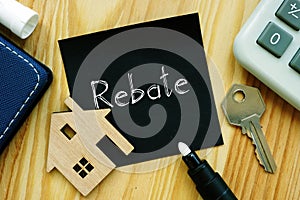 Rebate is shown on the business photo using the text