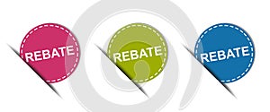 Rebate Web Button - Colorful Vector Icons - Isolated On White
