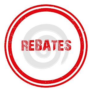rebates stamp on white