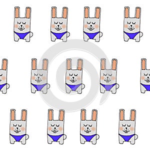 Rebbits in in blue shorts