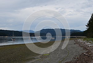 Rebecca Spit beach landscape, Quadra Island BC