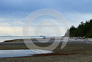 Rebecca Spit beach landscape, Quadra Island BC photo