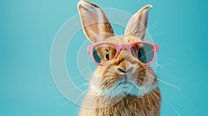 Rebel Rabbit: Punk Rock Easter Bunny with Attitude on Blue Background