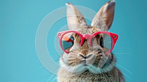 Rebellious Easter Bunny with Punk Rock Attitude on Blue Background