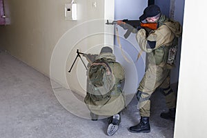 Rebels with AK 47 and machine gun