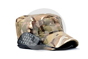 Rebels multicam cap and microphone on white