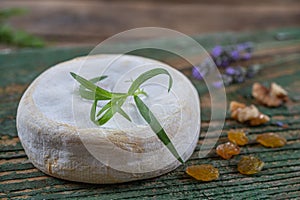 Reblochon. French cheese made in the Alpine region of Savoy from raw cow s milk. with dry grapes