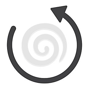 Reboot glyph icon, web and mobile, reload sign