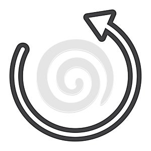 Reboot line icon, web and mobile, reload sign