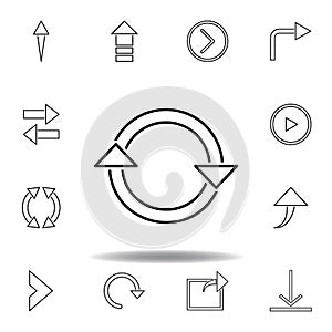 reboot sign icon. Thin line icons set for website design and development, app development. Premium icon