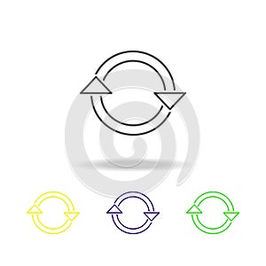 reboot sign multicolored icons. Thin line icon for website design and app development. Premium colored web icon with shadow on whi