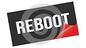 REBOOT text on black red sticker stamp