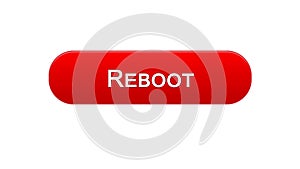 Reboot web interface button red color, internet site design, computer restart