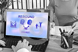 Rebound concept on a laptop