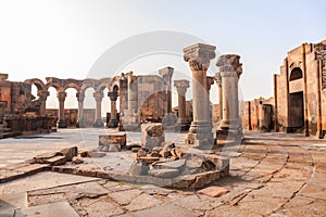 Rebuild section of the ruins of Zvartnots Cathedral