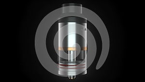 Rebuildable dripping atomizer for vape clouds. 3d render