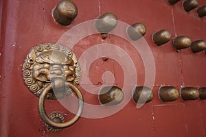 The rebuilded yuanming palace - red door